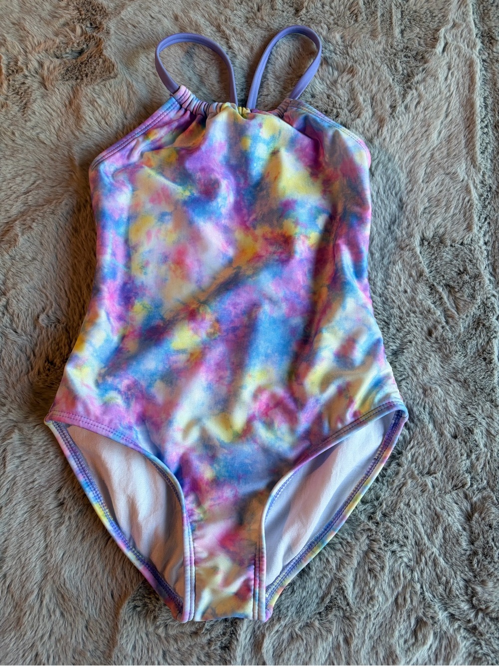 Cat & Jack Kids Tie-Dye One-Piece Swimsuit - Purple, Pink, Blue & Yellow